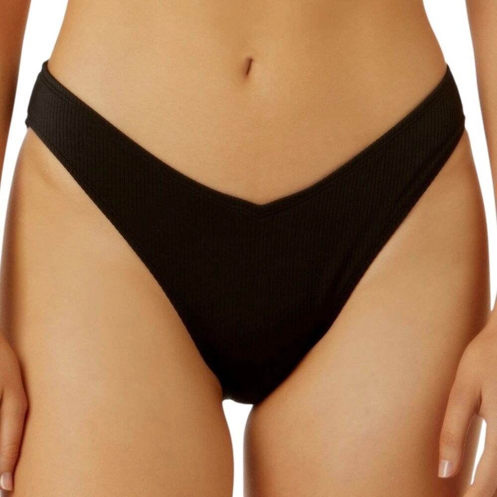 Salt + Cove Juniors' V-Front Hipster Bikini Swimsuit Bottom Black Size S